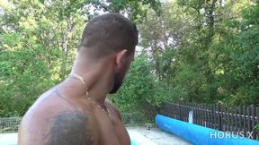 Naughty Teen Amandine Fucked in the Ass by Her Neighbor by the Pool