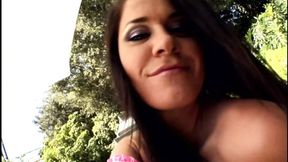 Hot Savannah arches her crazy ass in drenched threesome action