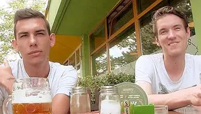 Thirsty Twinks Down Beer Then Devour Each Others Cock – Wild threesome Action