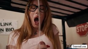 Horny shemale lets her roommate fuck her asshole