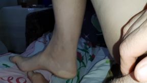 First, my stepsister caught me masturbating and told my stepmother about it, who forbade me to do it (with loud moans and talk)