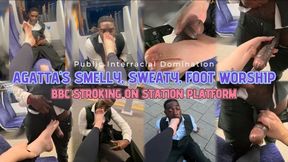 Agatas Smelly, Sweaty, Public Foot Worship - BBC Stroking On Station Platform - Public Interracial Domination - Ft Agata (MajesticfeetbyA) & Elitefeetstreet - 4K