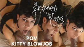 POV: Cute Kitty Begs for Daddy's Dick – Kneeling Blowjob with Meowing & Deepthroat