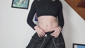 femboy with sexy belly and navel piercing rides a bbc