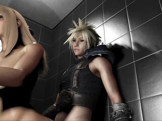 Blond Shemale hentai Whore Rides Cloud’s Schlong Until This babe Explodes