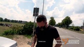 Kitty Blair's Public Protest: Nude Message for Elon with Wolf Wagner in Outdoor POV Scene