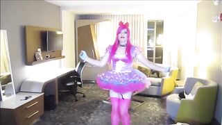 Watch Will Be Sweethearts, a hot crossdressing teen, tease with her big tits and solo skills