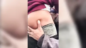 Older Black Man Sucks Cock Outdoors for Cash