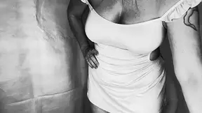 Joclyn Stone, Blonde Bombshell Masturbates Black and White