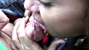 Amateur public slut sucks on cock
