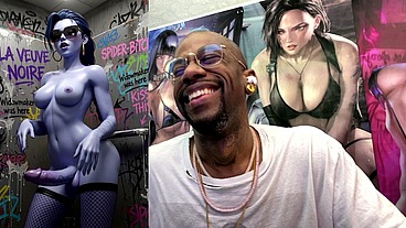 Dancing Petite Transgender Widowmaker Cock Teasing In This Dirty Cum Covered Bathroom Stall, AI Generated