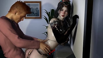 3D BBW Asian whore wearing sexy lingerie have a hardcore sex with BBC