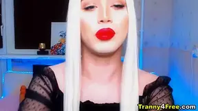 Teasing Naked Jerking Dominant Shemale