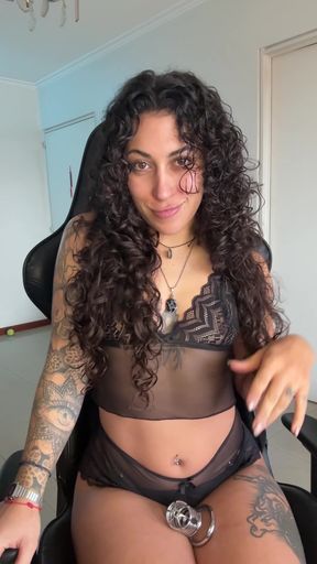 Chastity amateur teases fans on OnlyFans