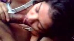 Chubby Indian teen sucking my dick deepthroat in POV clip