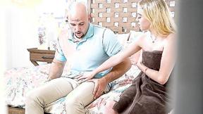 ”SpyFam presents: Stepdaddy Jerking To Stepdaughter Dixie Lynn In Shower”