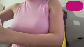 My Hungarian stepsister speaks Hungarian and ordered a dildo and is testing it with her pussy.