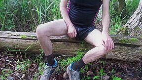 Outdoor Boner Jogging In Short Sprinter Shorts - Teaser Video