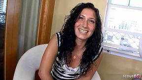 Sweet Teen with black curly hair Pick Up at Beach and talk to First Time no condom Casting Fuck
