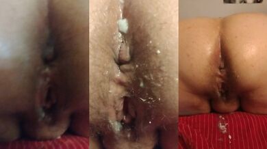 My freshly fucked hole farts and french kisses while obedient anal queen gets taught