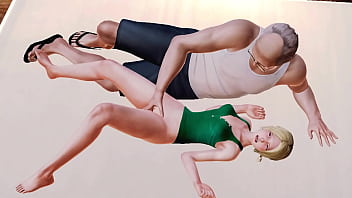 An old man and a sweet girl in anime Hentai porn