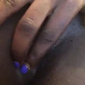 Ebony femboy fucking herself