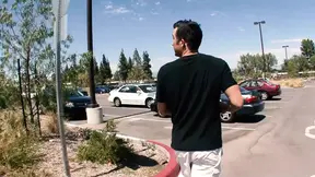 White babe fits huge penis in her tiny vagina