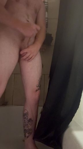 Jerking Thick Cock In The Shower Alone