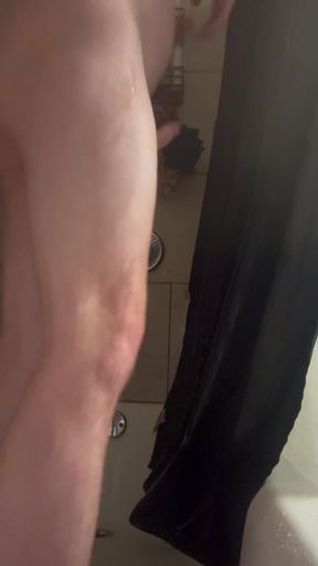 Jerking Thick Cock In The Shower Alone