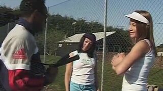 Hot outdoor porn action with several teen babes