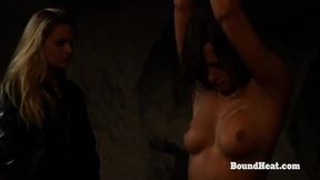 Appealing kitten - lesbian whipping action - Bound Heat