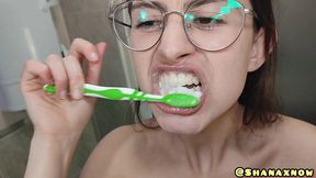 teen maid toothbrush with fresh cumshot