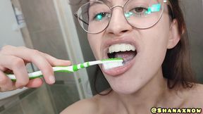 teen maid toothbrush with fresh cumshot