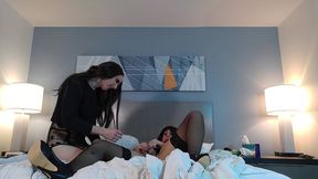 releasing huge trans cock to suck