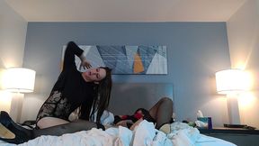 releasing huge trans cock to suck
