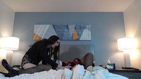 releasing huge trans cock to suck