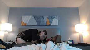 releasing huge trans cock to suck