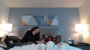 releasing huge trans cock to suck
