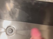 Hot Guy Masturbating in a dirty PUBLIC TOILET while on holiday in Germany