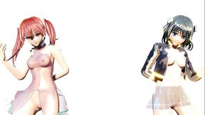 Sexy Gals Kanon and Aria Ero Nude Dance - Killer Lady MMD by Tsunpai