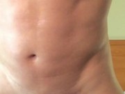 A LOT CUM WITH MY OLIED DICK IN HOTEL ROOM (slow motion cum)