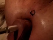 Fuckmachine pounds add with large dildo