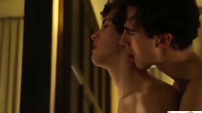 Paul Delay & Sean Ford are kissing and making out by the mirror