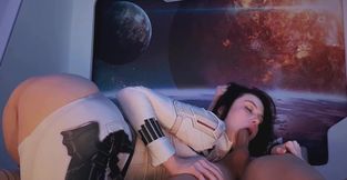 Black widow was caught by a black man with a big dick and fucked in her pussy