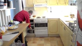 John Is Pissing Into a Kitchenpot