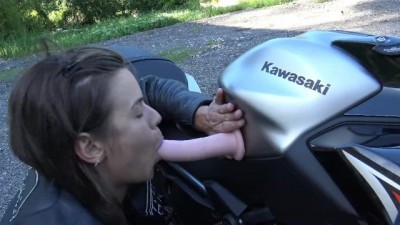 Hot French Babe Squirting On Her Motorcycle
