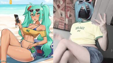 Brazilian Miku anime cosplay uncensored rare poses POV reaction