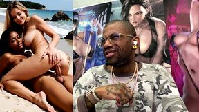 beautiful transgender ebony girl fucking a tight ass white pussy, ai generated