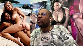 beautiful transgender ebony girl fucking a tight ass white pussy, ai generated