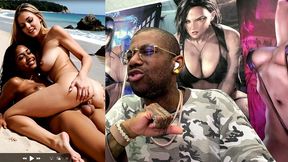 beautiful transgender ebony girl fucking a tight ass white pussy, ai generated